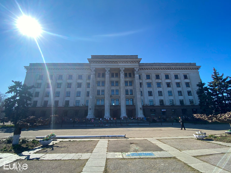 Edificio de los sindicatos en Odessa, lugar de la masacre