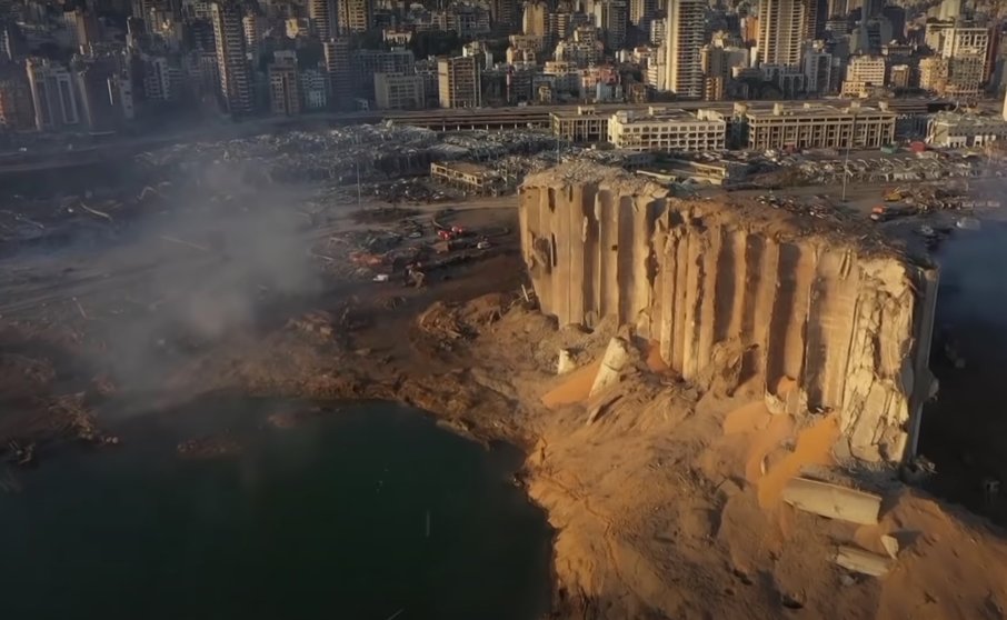 Epicentro explosión puerto de Beirut