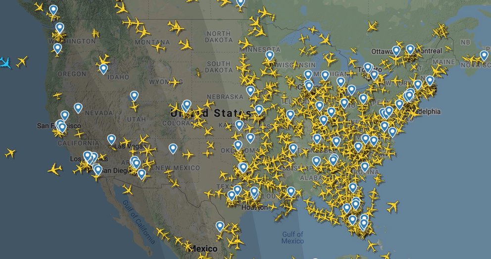 Tráfico aéreo en los EE.UU. el 6.4.2020