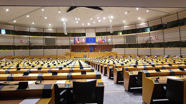 Interior del Parlamento Europeo. DAN JOHNSTON