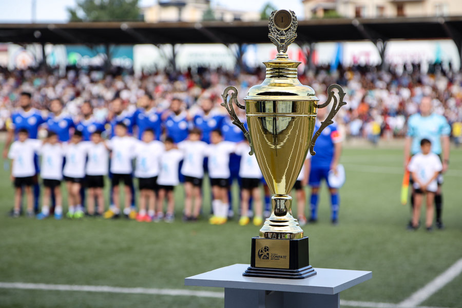 CONIFA Euro 2019. Action from the soccer eurocup of not recognized countries in Artsakh (Nagorno Karabaj) played from 1 to 9 june. South Osetia won the final and its the winner of the tournament.