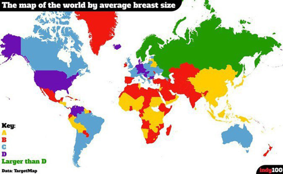 Qué copa de sujetador es la más común en cada país? - Infografía del Eulixe