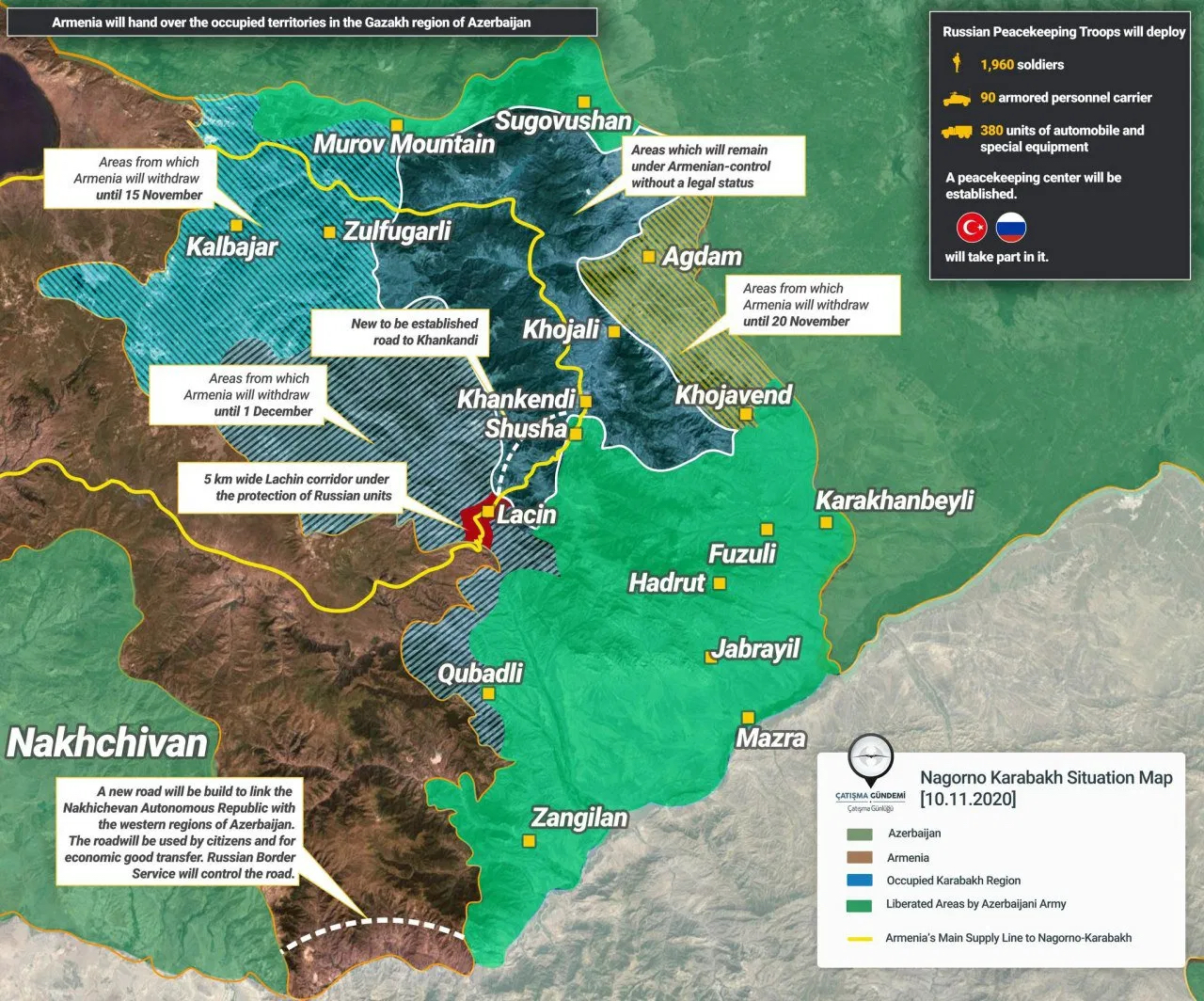 mapa Karabakh 10.11.2020